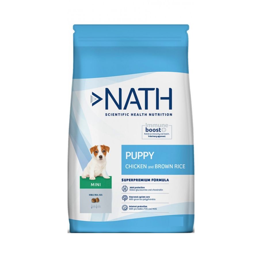 Nath Puppy Mini sabor pollo y arroz integral alimento para perros